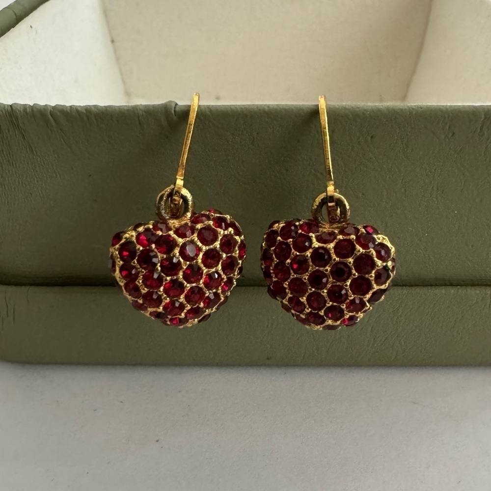 Joan Rivers Heart Earrings with Pave Set Crystals